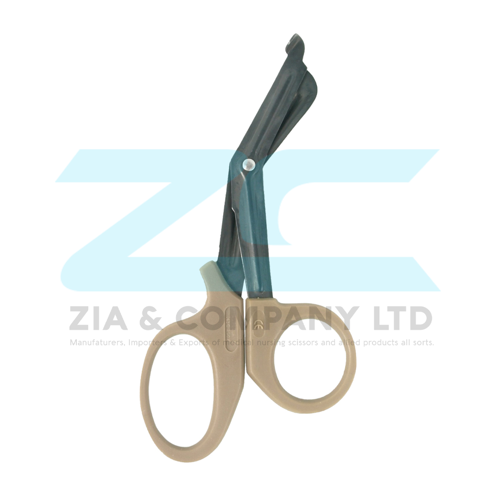 Utility Scissors Tan Plastic Handle and Black Blades 19cm