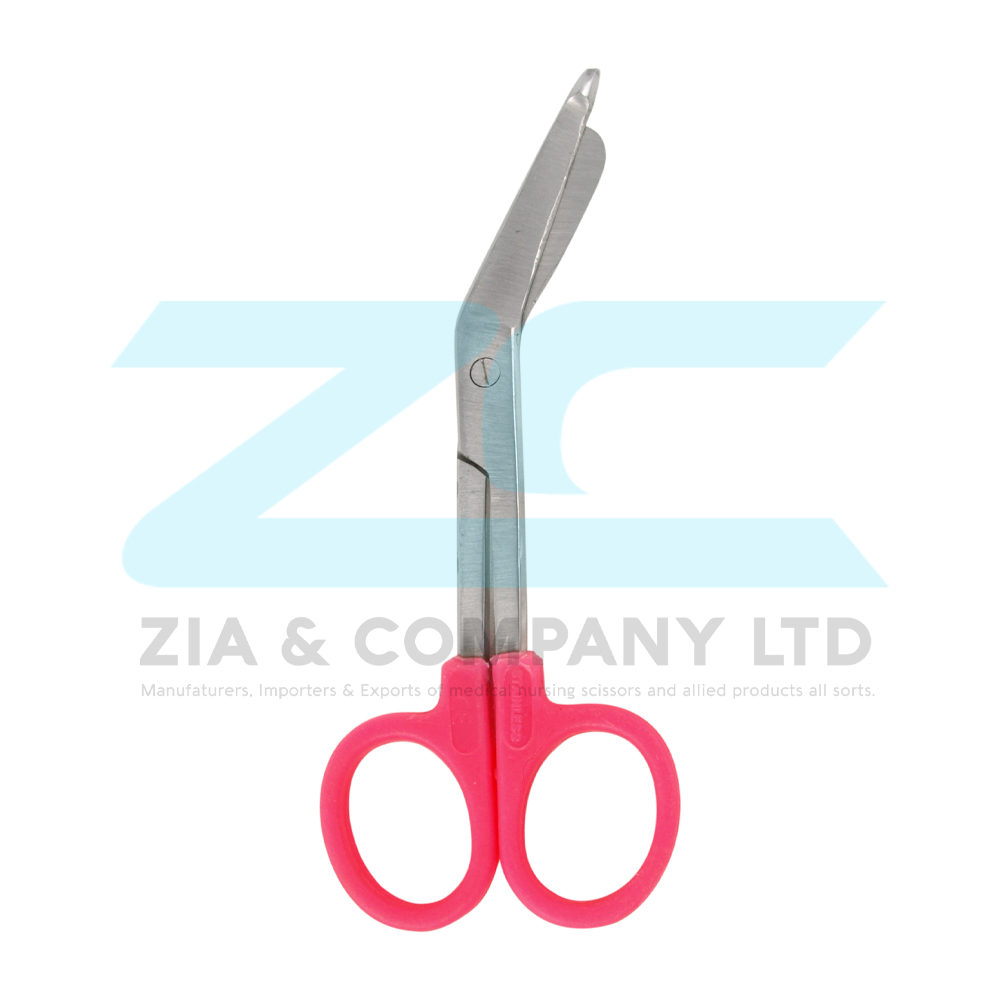 Bandage Scissors Pink Plastic Handle 14cm