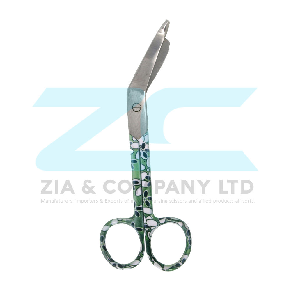 Bandage Scissors Green Paper Coated Handles 14cm